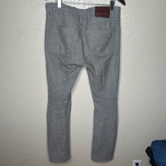 Gustin 328 HARRIS TWEED® 5 POCKET - HEATHER GREY Slim Straight Pants Size 33 - Picture 4 of 8